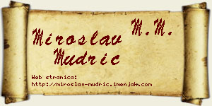 Miroslav Mudrić vizit kartica